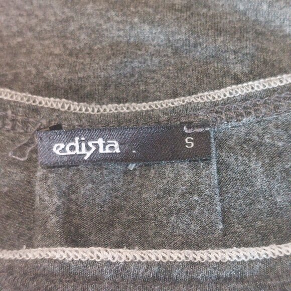 EDISTA Women's Cap Sleeves Multi-Floral Leaves Print Top w/Solid Knit Back - SML - Picture 8 of 11